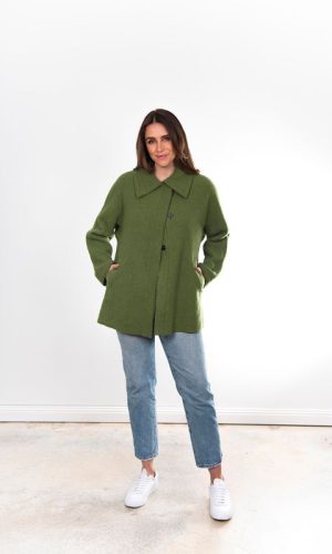 Fields | Green Boiled Wool Paddington Coat