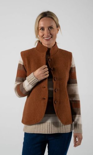 See Saw | 100% Boiled Wool High Collar Vest