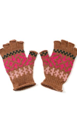 UIMI | Alice Fingerless Fairisle Gloves in Gingerbread