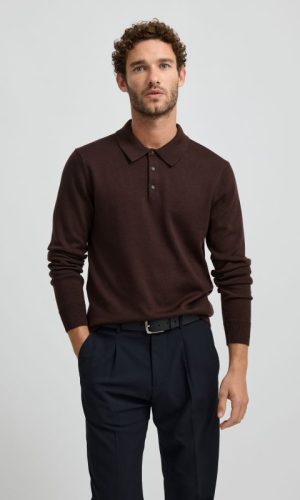 Toorallie | Cacao Fine Knit Polo