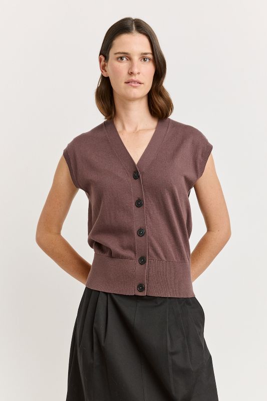 Toorallie | Relaxed Button Tank Cacao